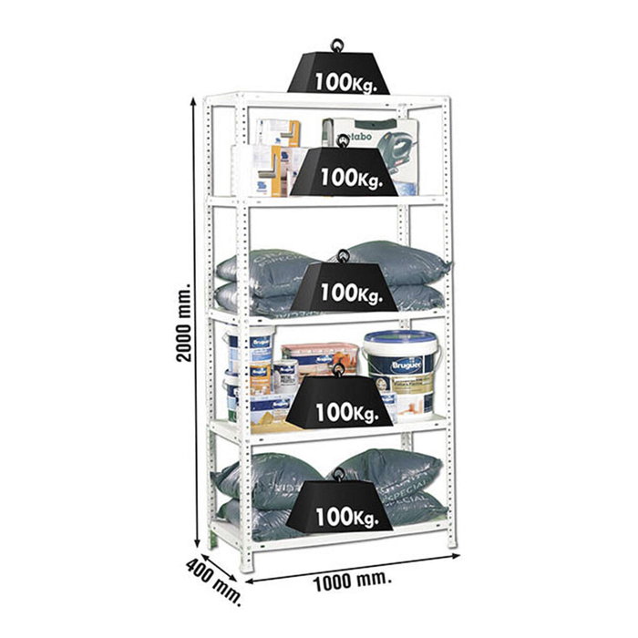 Simon Rack Estantería Comfort Plus 5/400 Blanco