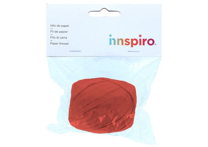 Innspiro Rafia de papel rojo 4mm x 30m
