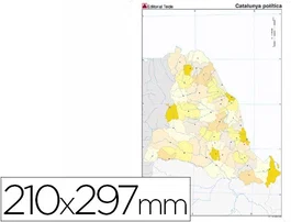 Teide Mapa Mudo Político Color Din A4 Cataluña 210 x 297 mm