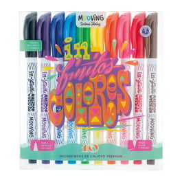 Rotulador Fibra Mooving Fineliner Colores Brillantes Estuche De 10