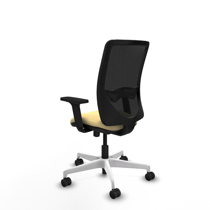 PIQUERAS Y CRESPO Silla de oficina Zulema con mecanismo Sincro, Crema y Negro