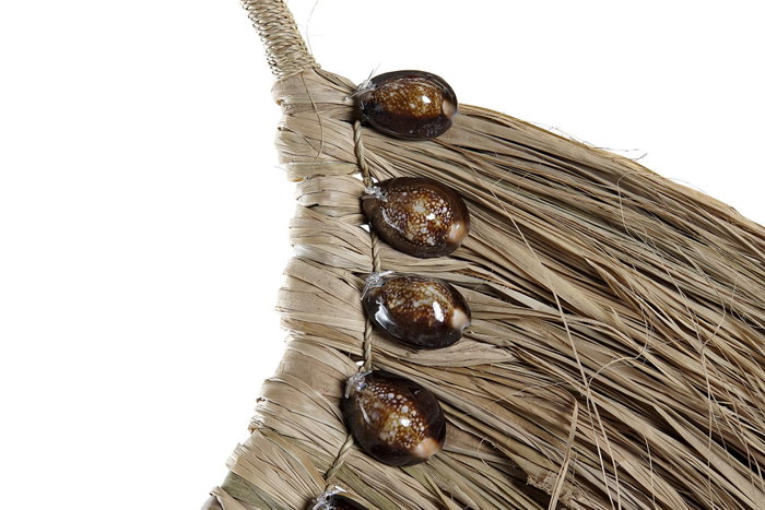 DKD Home Decor Decoración de pared fibra con conchas natural 75x3x62