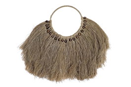 DKD Home Decor Decoración de pared fibra con conchas natural 75x3x62