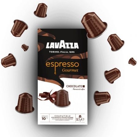CÁpsula lavazza espresso gourmet chocolate para cafeteras nespresso caja de 10