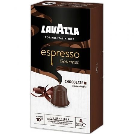 CÁpsula lavazza espresso gourmet chocolate para cafeteras nespresso caja de 10
