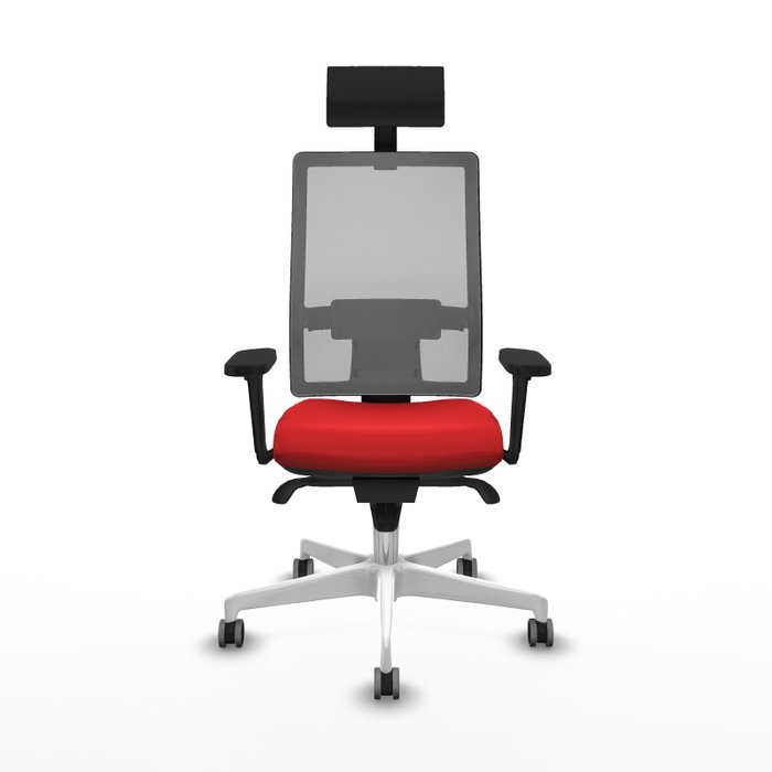 PIQUERAS Y CRESPO Silla de oficina Horna con mecanismo Sincro, Rojo y Gris PIQUERAS Y CRESPO Silla de oficina Horna con mecanismo Sincro, Rojo y Gris