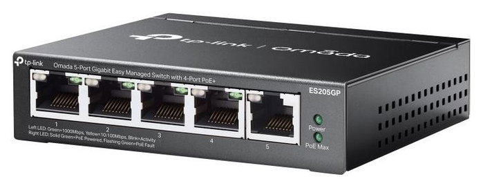 TP-Link Omada ES205GP Switch Gestionado Gigabit con 4 puertos PoE+ TP-Link Omada ES205GP Switch Gestionado Gigabit con 4 puertos PoE+