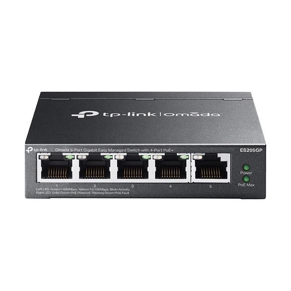 TP-Link Omada ES205GP Switch Gestionado Gigabit con 4 Puertos PoE+ TP-Link Omada ES205GP Switch Gestionado Gigabit con 4 Puertos PoE+