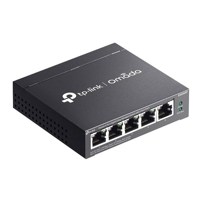 TP-Link Omada ES205GP Switch Gestionado Gigabit con 4 Puertos PoE+ TP-Link Omada ES205GP Switch Gestionado Gigabit con 4 Puertos PoE+