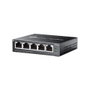 TP-LINK Switch Gestionado Omada ES205GP con 4 Puertos PoE+ (65W), 5 Puertos Gigabit, Integración Omada SDN, Acero, Sin Ventilador