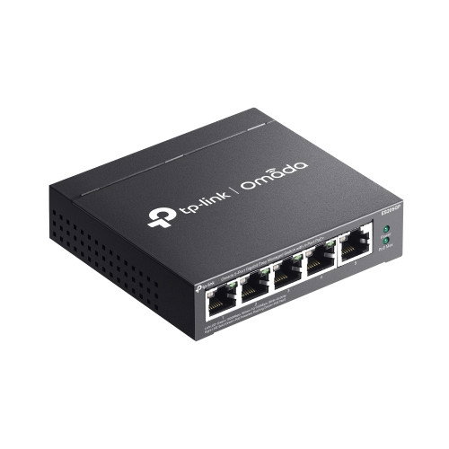 TP-LINK Switch Gestionado Omada ES205GP con 4 Puertos PoE+ (65W), 5 Puertos Gigabit, Integración Omada SDN, Acero, Sin Ventilador