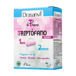 Drasanvi Be Happy Triptófano Bicapa 60 Comprimidos - Acción Rápida y Prolongada