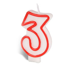 Best Products Vela Nº 3 Cera Rojo / Blanco Repostería