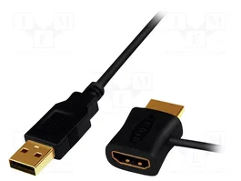 LOGILINK Cable adaptador HDMI 1.3/1.4 de 0,5m 4K UHD 2160p Negro