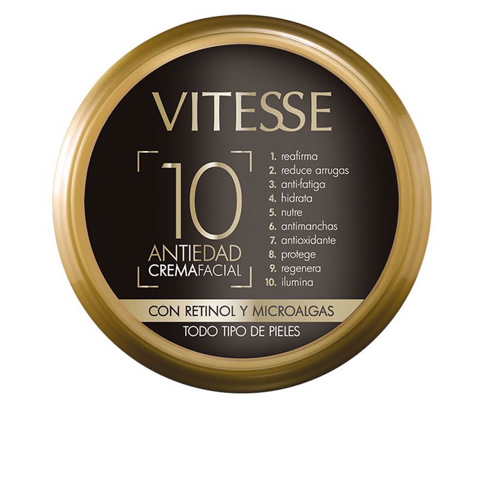 Vitesse ANTIEDAD 10 Crema Facial Antiarrugas Antiedad Antioxidante con Retinol para Todo Tipo de Piel, 150 ml Vitesse ANTIEDAD 10 Crema Facial Antiarrugas Antiedad Antioxidante con Retinol para Todo Tipo de Piel, 150 ml