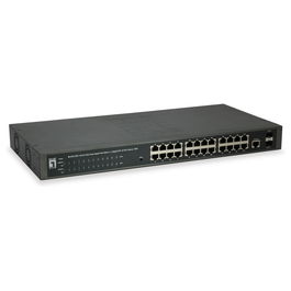 LevelOne GEP-2652 Switch Gestionado 24x PoE+ Gigabit Ethernet Montaje en Rack 370W 2xSFP