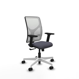PIQUERAS Y CRESPO Silla de oficina Motilla con mecanismo Sincro, Gris oscuro y Blanco