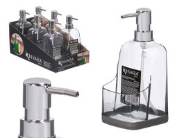KINVARA Dosificador de Cocina para Estropajeros Negro, Gris y Transparente 500 ml