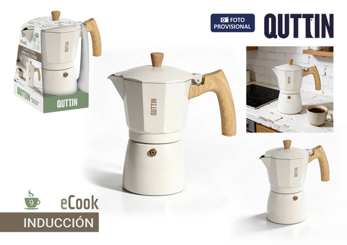 Quttin Cafetera de Aluminio ECOOK para Inducción de 9 Servicios Quttin Cafetera de Aluminio ECOOK para Inducción de 9 Servicios