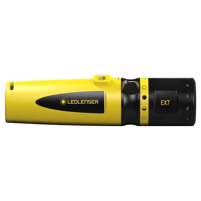 Ledlenser EX7 Linterna Universal, 200 lm, 120 m, IPX8, 3xAAA, Negro/Amarillo