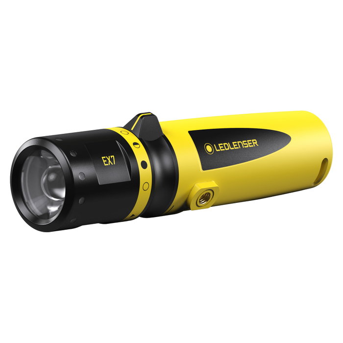 Ledlenser EX7 Linterna Universal, 200 lm, 120 m, IPX8, 3xAAA, Negro/Amarillo
