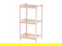 Berilo Estantería Cuadrada 3 Estantes Bambú Rosa 35x70x30 cm