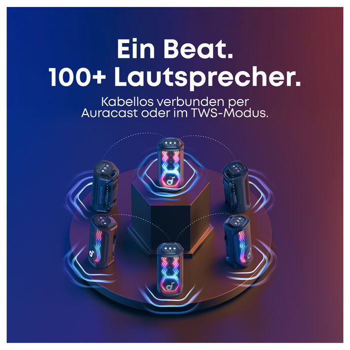 ANKER Soundcore Rave 3S Altavoz Bluetooth 200W con Karaoke, 2 Micrófonos Inalámbricos, IPX4, Negro