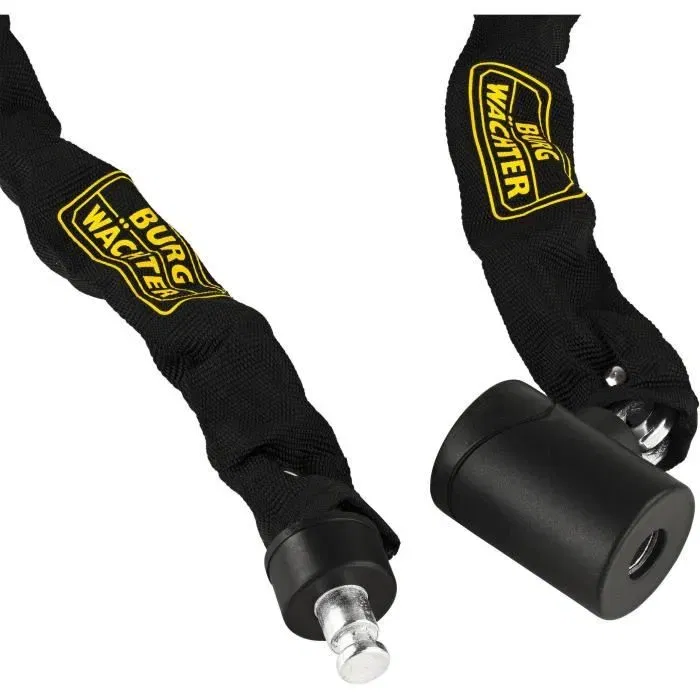 Burg Wachter Candado de Cadena para Bicicleta 580 90 Negro Acero 6mm Textil Alta Resistencia 2 Llaves Burg Wachter Candado de Cadena para Bicicleta 580 90 Negro Acero 6mm Textil Alta Resistencia 2 Llaves