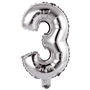 Party Time Globo Cifra 3 Plata Altura 35 cm