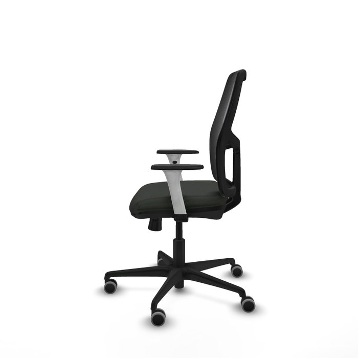 Alfera Buena silla de oficina con brazos blancos, mecanismo Sincro/Traslack, apoyo lumbar regulable y respaldo fijo para un cómodo asiento silla oficina