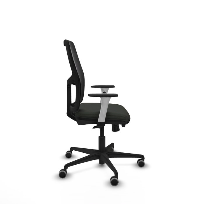 Alfera Buena silla de oficina con brazos blancos, mecanismo Sincro/Traslack, apoyo lumbar regulable y respaldo fijo para un cómodo asiento silla oficina