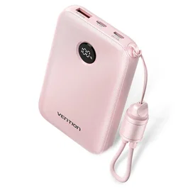 Vention Batería Externa Power Bank FKAP0-C 10000mAh, Carga Rápida 22.5W USB-C, Pantalla Incorporada, Rosa