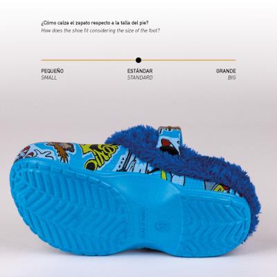 Zapatillas De Casa Zueco Borreguillo Sonic Azul 32-33