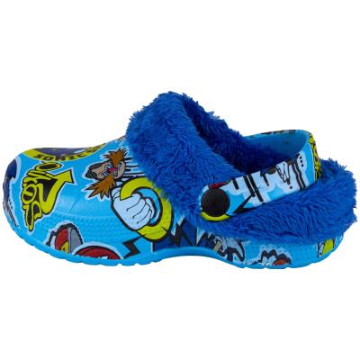 Zapatillas De Casa Zueco Borreguillo Sonic Azul 32-33