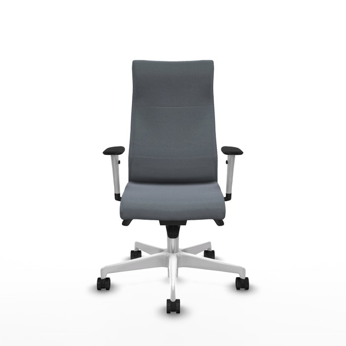 PIQUERAS Y CRESPO Sillón Albacete Gris con Mecanismo Sincro y Base Blanca