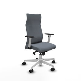 PIQUERAS Y CRESPO Sillón Albacete Gris con Mecanismo Sincro y Base Blanca