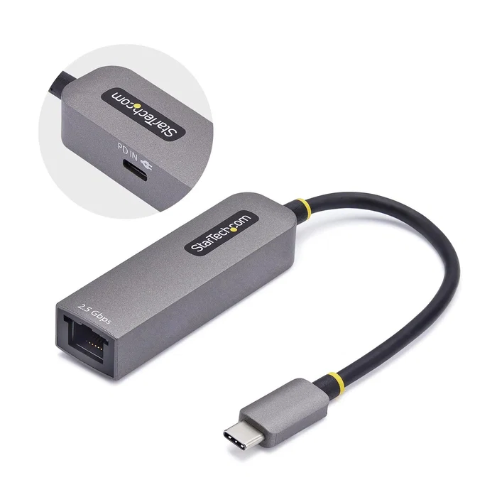 StarTech.com Adaptador USB C a Ethernet 2.5G/1G, USB 3.1, NBASE-T, RJ45, PD 100W StarTech.com Adaptador USB C a Ethernet 2.5G/1G, USB 3.1, NBASE-T, RJ45, PD 100W