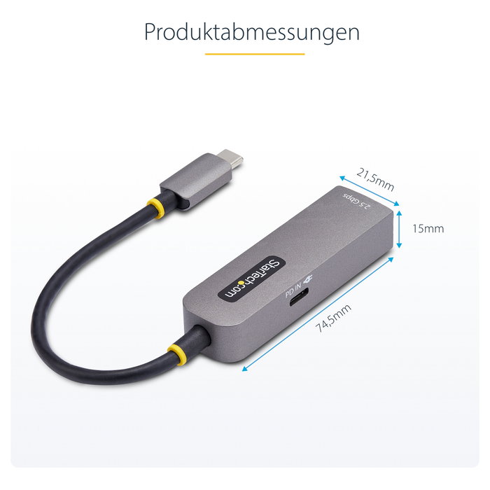 StarTech.com Adaptador USB-C a Ethernet 2,5 GbE con Power Delivery 100W Gris