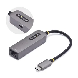 StarTech Adaptador 2GPD3-USB-C-ETHERNET USB-C a Ethernet 2.5GbE con PD de 100W para MacBook, Chromebook, Portátil, iPhone - Chipset Realtek - Compatible con Windows, macOS, Linux