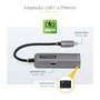 StarTech Adaptador 2GPD3-USB-C-ETHERNET USB-C a Ethernet 2.5GbE con PD de 100W para MacBook, Chromebook, Portátil, iPhone - Chipset Realtek - Compatible con Windows, macOS, Linux