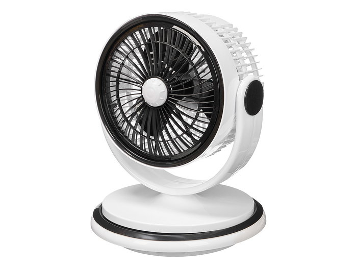 Argon Ventilador de Sobremesa Giratorio, 35W, 2 Velocidades, Color Blanco y Negro, Dimensiones 26x35x26 cm (Set de 4)