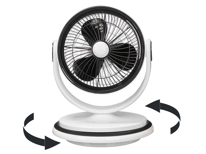 Argon Ventilador de Sobremesa Giratorio, 35W, 2 Velocidades, Color Blanco y Negro, Dimensiones 26x35x26 cm (Set de 4)