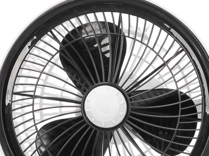 Argon Ventilador de Sobremesa Giratorio, 35W, 2 Velocidades, Color Blanco y Negro, Dimensiones 26x35x26 cm (Set de 4)