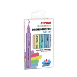 Alpino SU000006 Estuche 6 Subrayadores Glitter Color Experience
