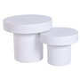 DKD Home Decor Set de 2 Mesas Auxiliares de GRC 60x60x50 cm Blanco