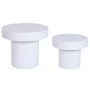 DKD Home Decor Set de 2 Mesas Auxiliares de GRC 60x60x50 cm Blanco