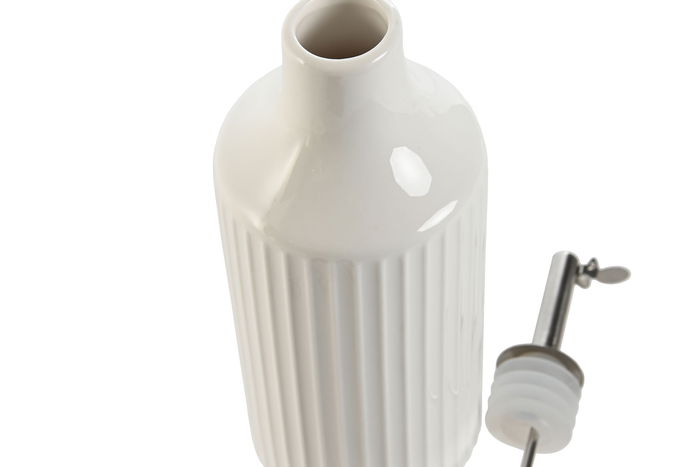 DKD Home Decor Aceitera Carve loving 24 Blanco Plateado 7 x 22 x 7 cm