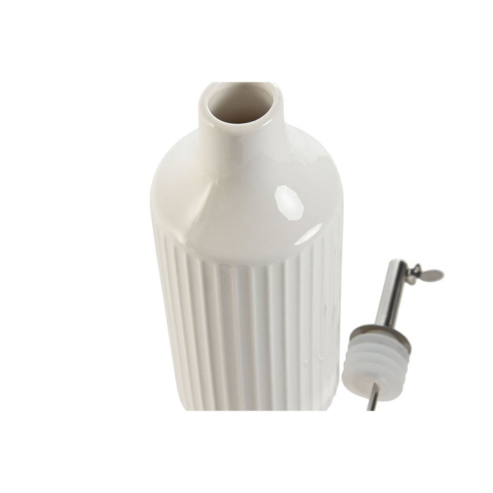 DKD Home Decor Aceitera de Porcelana e Inox 350ml Blanco DKD Home Decor Aceitera de Porcelana e Inox 350ml Blanco