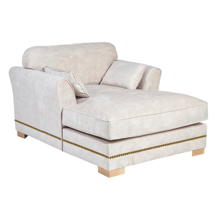 Sofá Chaise Longue Beige Tejido Salón 114 X 155 X 92 cm