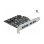 DeLOCK Tarjeta PCI Express x1 a 4 Puertos Externos USB Tipo-A SuperSpeed 5 Gbps USB 3.2 Gen 1 (PCIe 2.0), Para Windows 10/8 y Linux